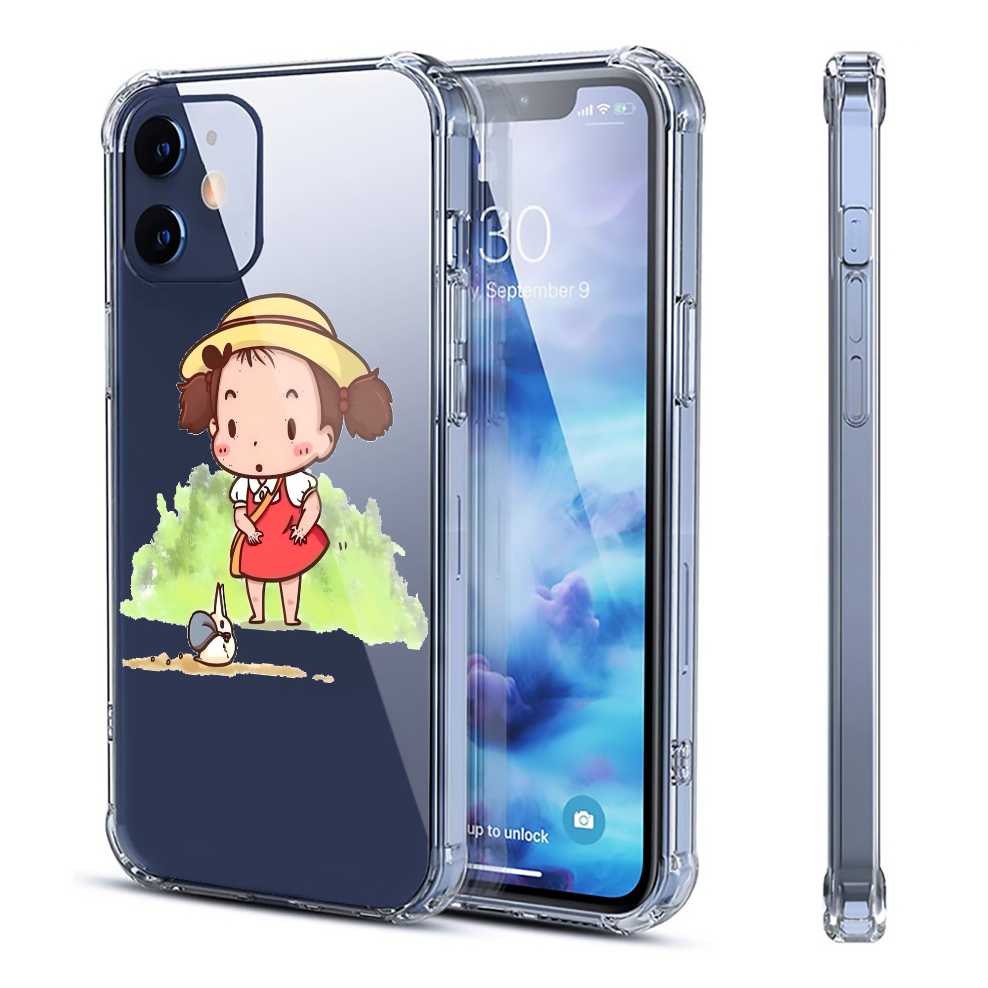 （画像用） となりのトトロ 草壁メイ 草壁サツキ My Neighbor Totoro Satsuki Kusakabe Mei Kusakabe 【iPhone 12シリーズ対応】透明スマホケース（クリアソフトケース）